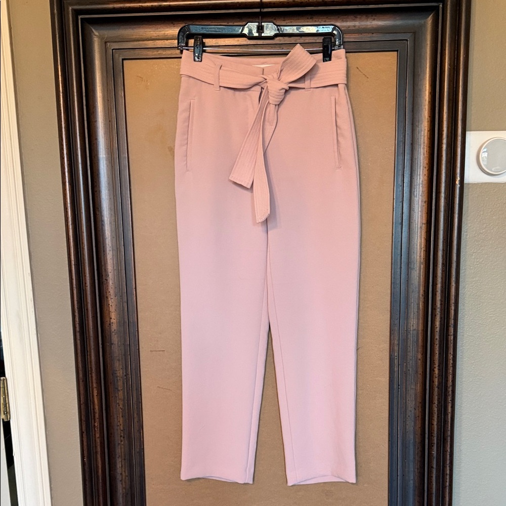 Wilfred Tie Front Crepe Blush Pink Pants